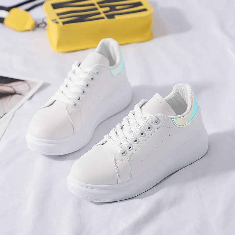Женские кроссовки Fujin белые для отдыха в Корейском стиле модель 2020 года|Женские и