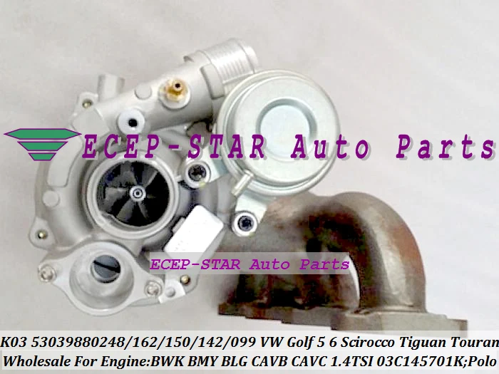Бесплатная доставка турбо K03 53039700162 53039700248 53039700150 для VW Golf 5 6 Polo Scirocco Tiguan Touran btk BMY BLG