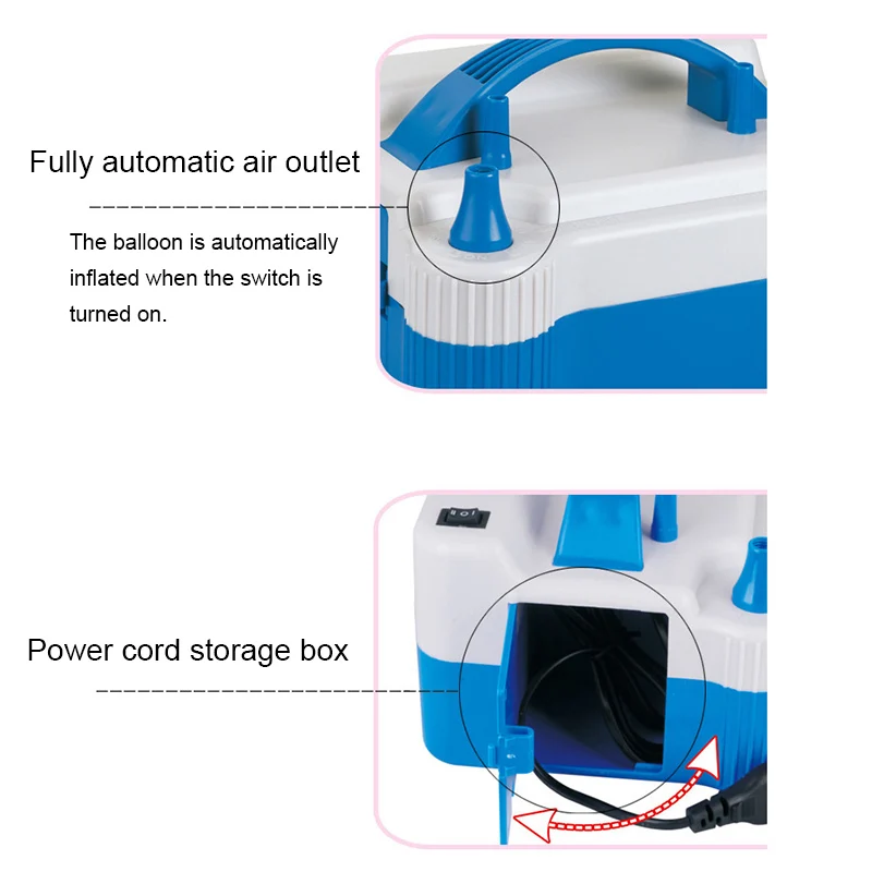 Воздушный шар электрическое сопло 700W инфлятор синий Высокое Скорость воздушный