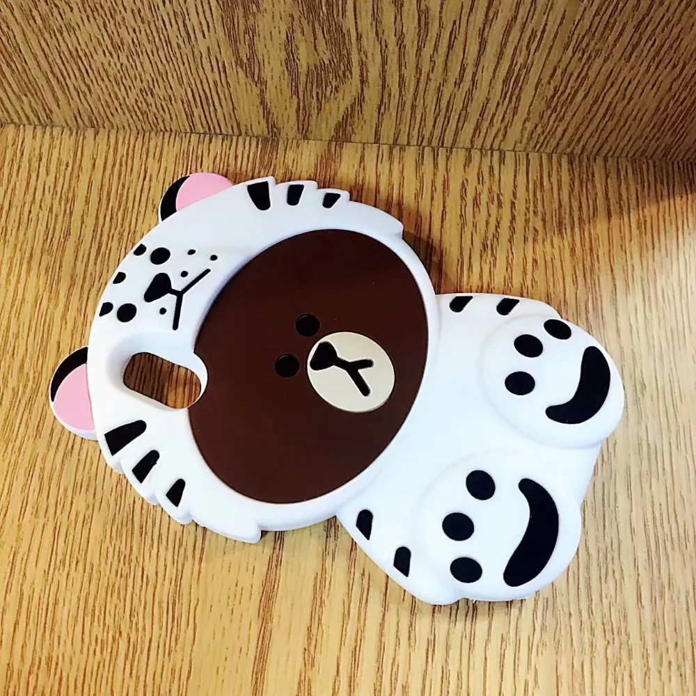 Korean Cartoon Cute 3D Bear Case for Apple iPhone XR XS Max Soft Silicon Protective Shell Cover 6S 7 8 Plus X |