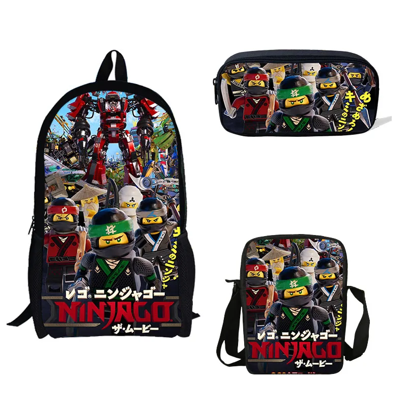 BULEFLYER 3 шт./компл. школьные сумки мультфильм Ninjago печать школьная книжная сумка