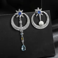 2020 новые серьги микро инкрустированные Цирконом личности круг с