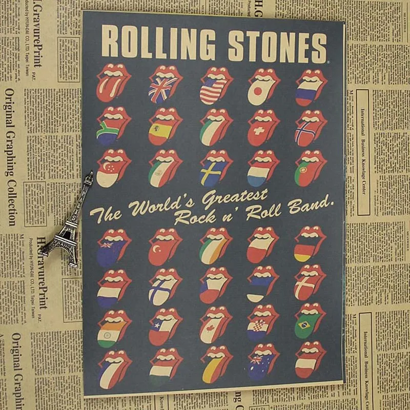 Уютный момент Rolling Stones группа/Винтажные Плакаты/крафт-бумага плакат/кафе стены дома декоративная живопись постер QT360