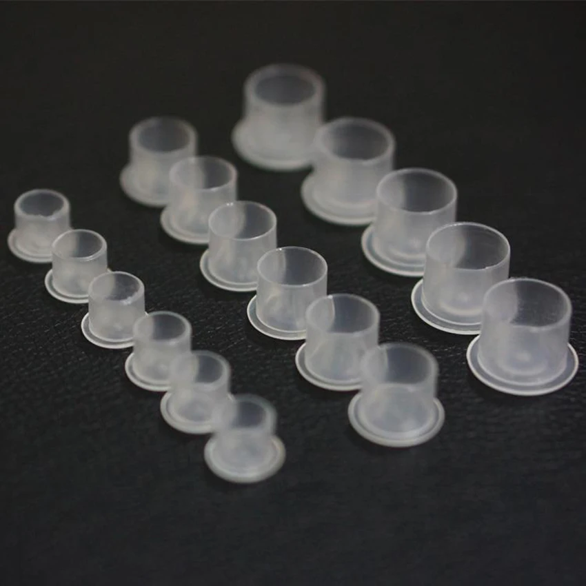 100 шт 14 мм пластиковые прозрачные средние размеры плоская Татуировка пигментные
