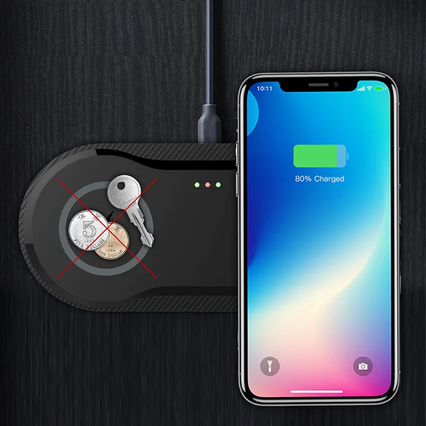 Беспроводное зарядное устройство QI 20 Вт быстрая Беспроводная зарядка Duo Pad для