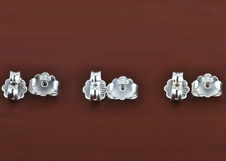 Задние фиксаторы для сережек-бабочек из 100% настоящего серебра 925 пробы фурнитура
