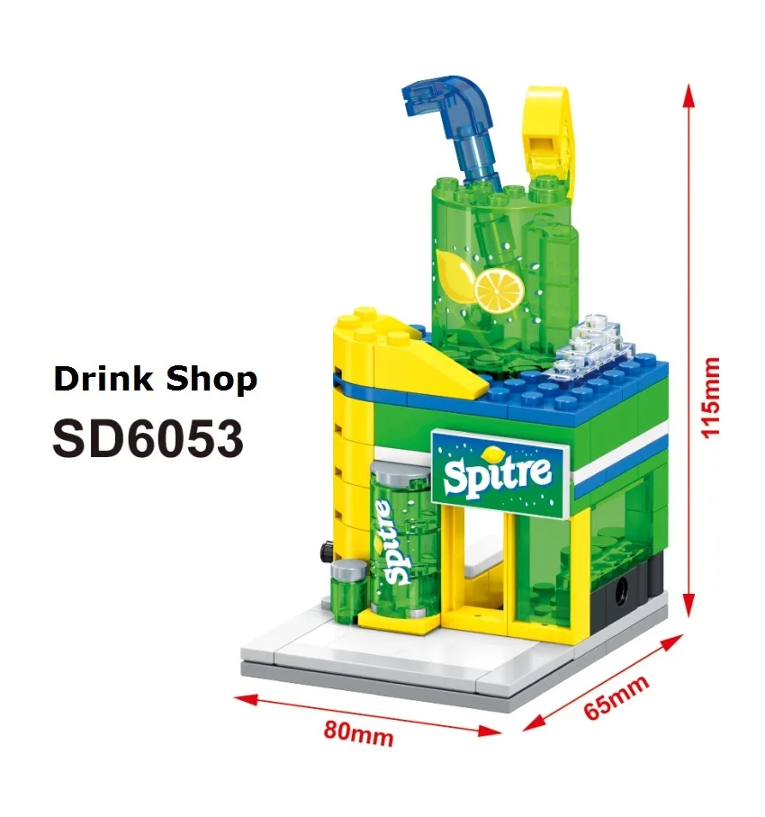 

Блоки SEMBO, миниатюрные, для самостоятельной сборки, уличный магазин, 3D архитектура, обучающие игрушки для детей, подарки для девочек SD6054-SD6057