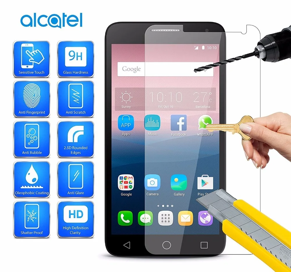 Закаленное стекло Alcatel Idol 3 5 6045k 5080x 9H 2.5D Премиум Защитная пленка для Pixi 4 6 0 8050D 9001D
