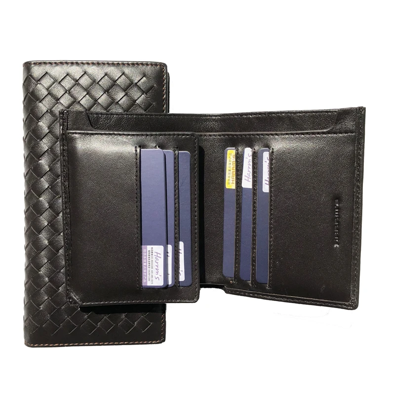 Harrms кошелек мужской ручной работы из мягкой яловой кожи Модный 2 стиля длинный