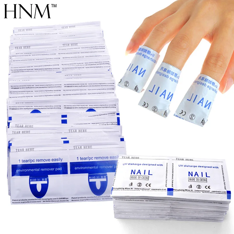 HNM 100 шт. для удаления лака ногтей УФ-пленка очистки светодиоды инструменты