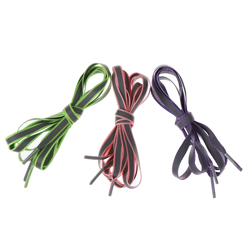 1 Pair 100cm Candy Color Shoelaces Flat Bootlace Reflective Shoe Laces