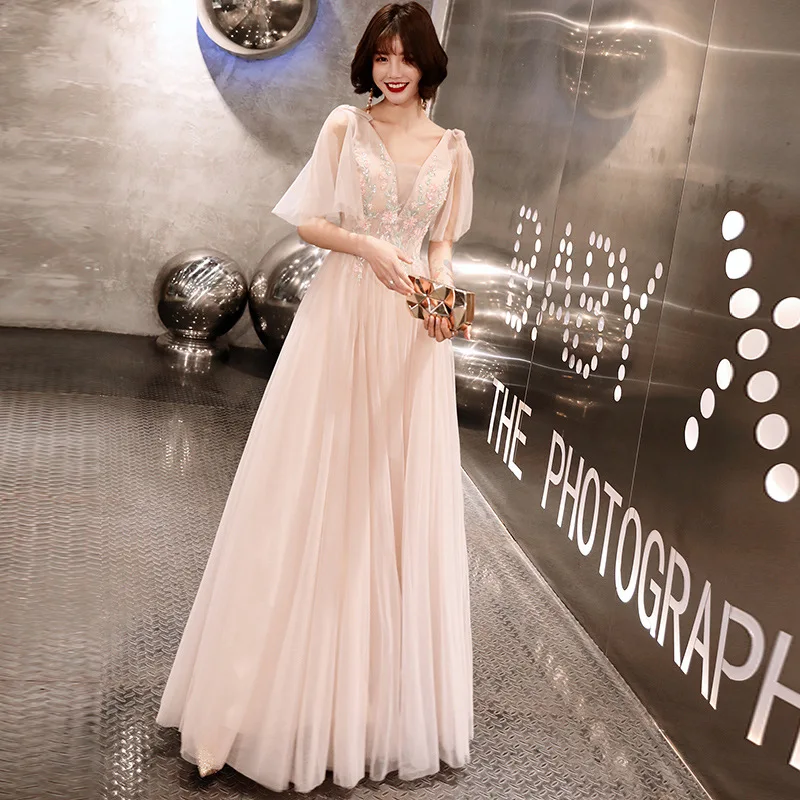 Красивые длинные кружевные платья для подружки невесты Тюлевое цветочное