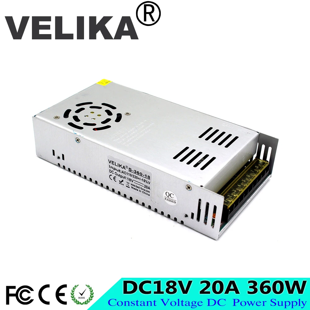 Одиночный выход импульсный источник питания DC18V 20A 360W трансформаторы драйвера 110V