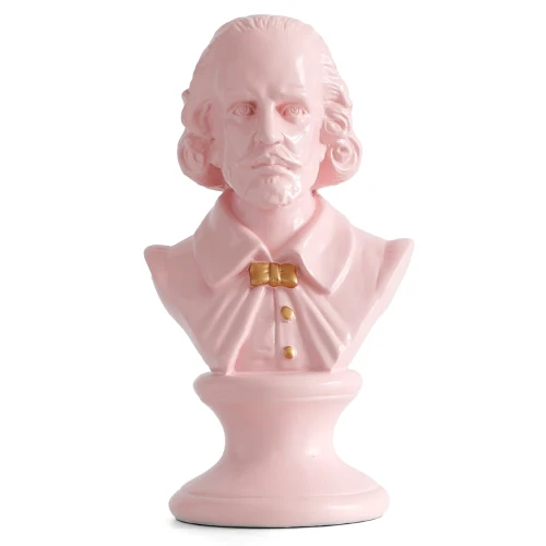 Головные портреты Shakespear& Mozart, большие статуи из смолы для украшения дома, скульптура из смолы, искусство и ремесло, эскиз, практика - Цвет: Shakespeare - Pink