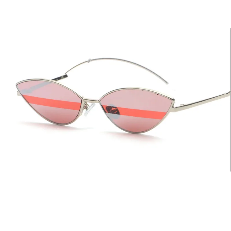 

branded female sunglasses Small Oval Metal mirror Sunglasses 2018 Cat Eye Women Glasses Sexy Glasses Fashion Male Oculos UV400