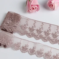 3 yards bean sand grey lace trim 4cm 7cm wide water soluble embroidery lace trim hand diy home decoration lace sewing crafts