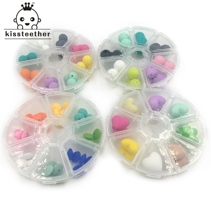 

DIY Silicone Baby Teething Necklace Kit Free Storage Case Included Perfect Baby Shower Gift Food Grade Teething Wooden Beads