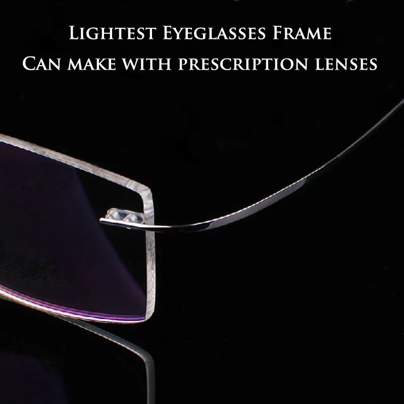 Мужские брендовые титановые очки без оправы с памятью женские диоптриями при