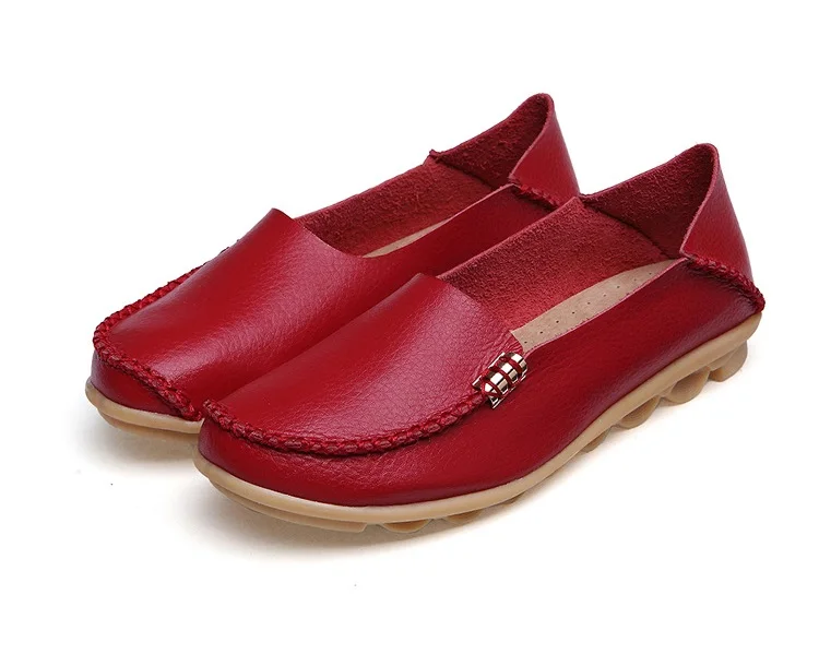 Женская обувь на плоской подошве; Лоферы без застежки; женская обувь из натуральной кожи; женская обувь на плоской подошве для медсестры; женские мокасины; повседневная обувь; zapatos mujer; большие размеры