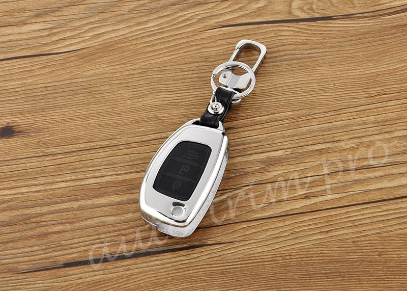 Key Case Holder Bag Box Fob Shell Cover Chain King 3 Button Parts Trim Fit For Hyundai ix35 ix45 i40 ix25 Mistra Verna Accessory |