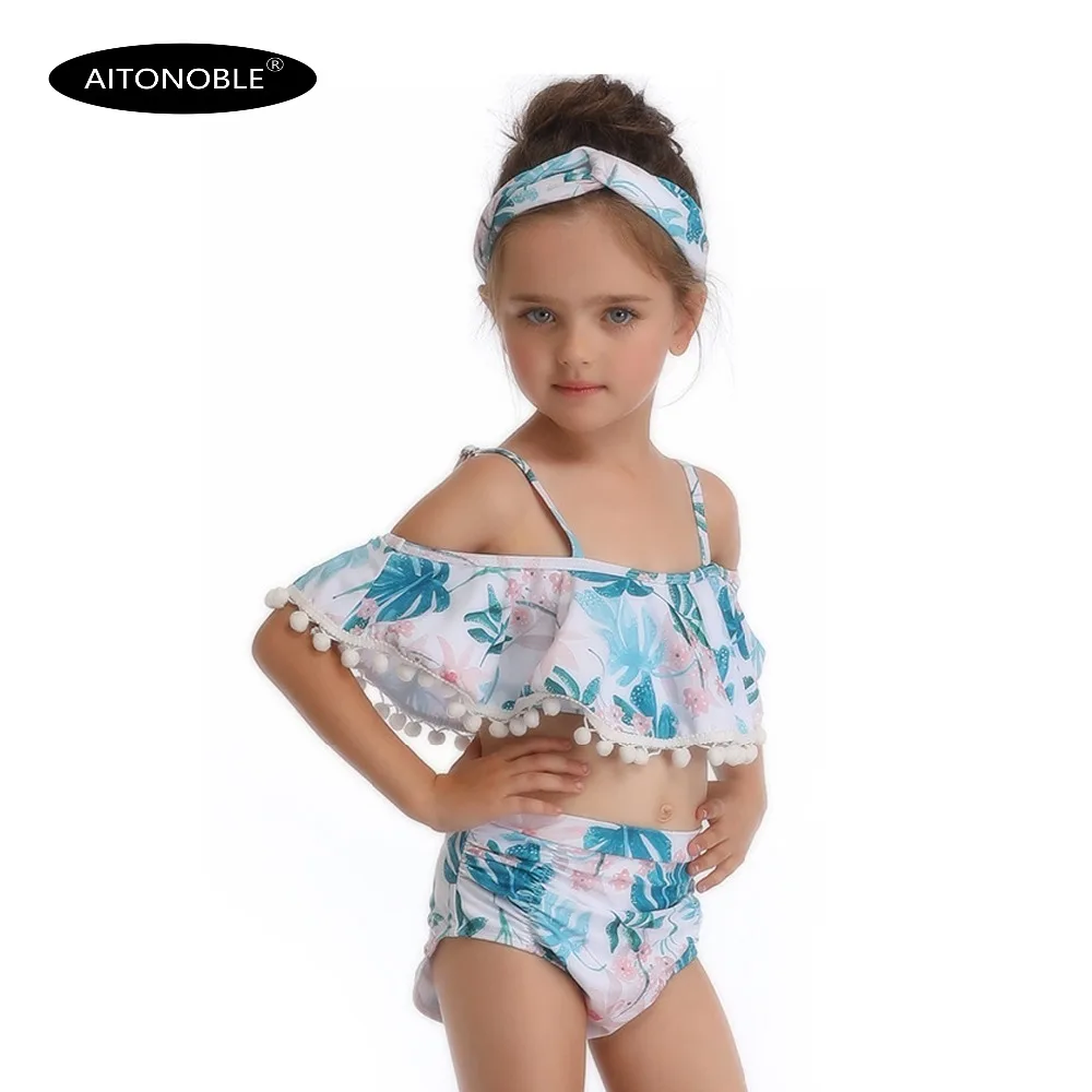 2019 Детские купальники для девочек пляжная одежда бикини подростков 2 предмета