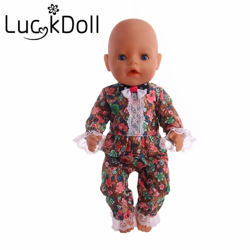 LUCKDOLL кружевное платье с оборками в английском стиле 18 дюймов американский размер