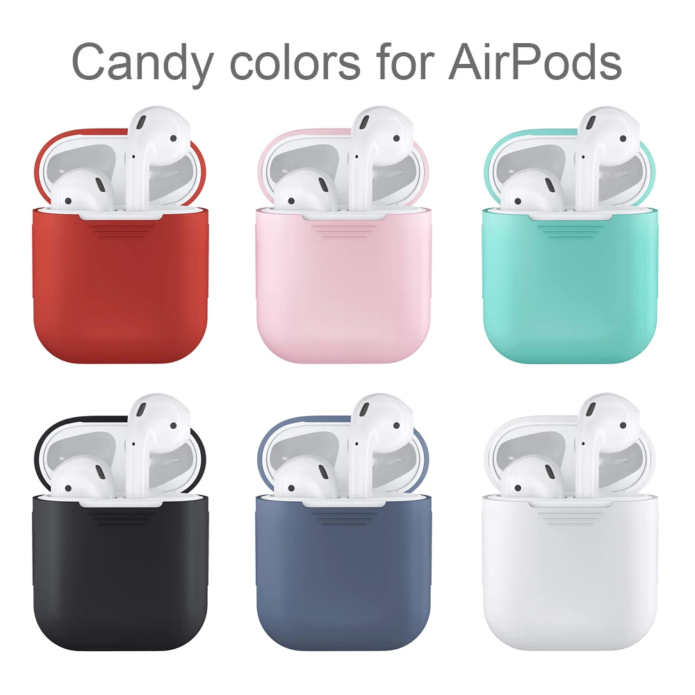 Мягкий силиконовый чехол для наушников AirPods с Bluetooth защитный Apple Air Pods зарядное