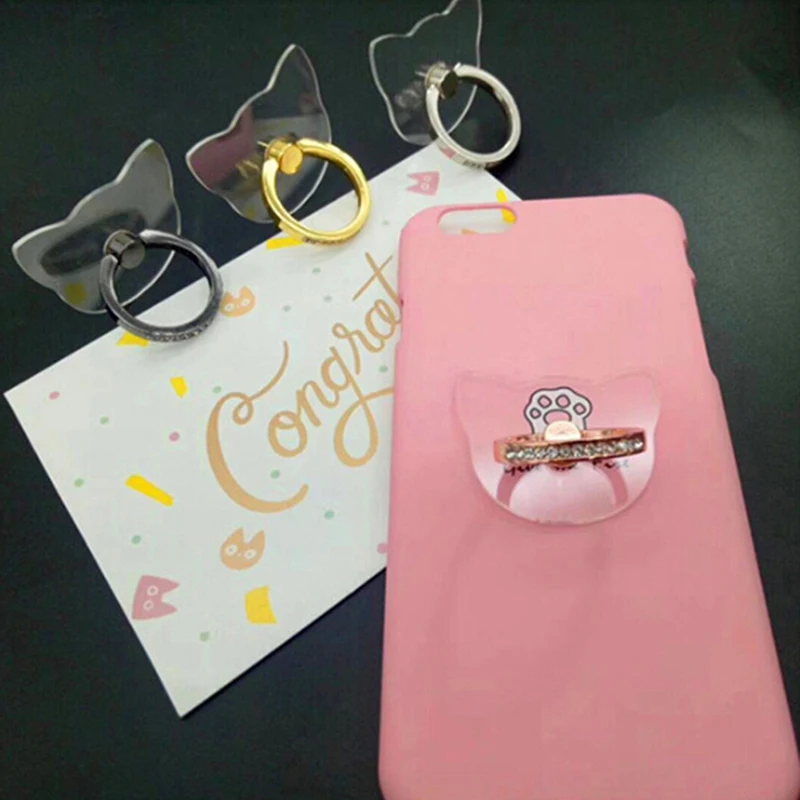 360 Degree Metal Finger ring For Mobile Phone Smartphone Stand Holder clear Bracket transparent butterfly Ring new | Мобильные
