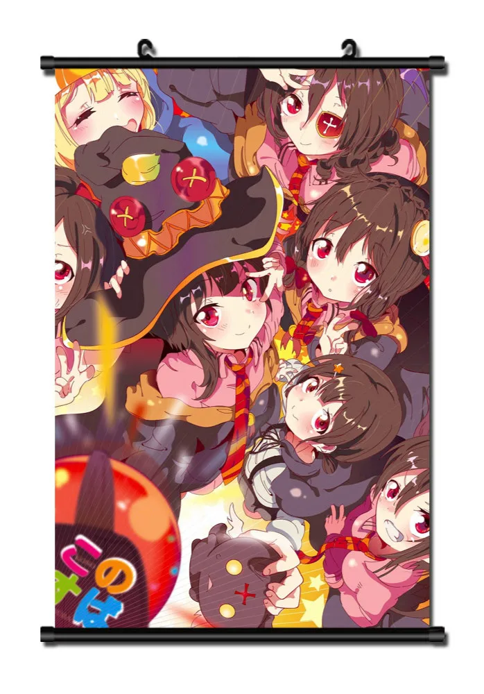Японское аниме KonoSuba Megumin домашний Декор настенный Свиток Плакат 40x60 см Прямая поставка торговля живопись на холсте, мультфильмы