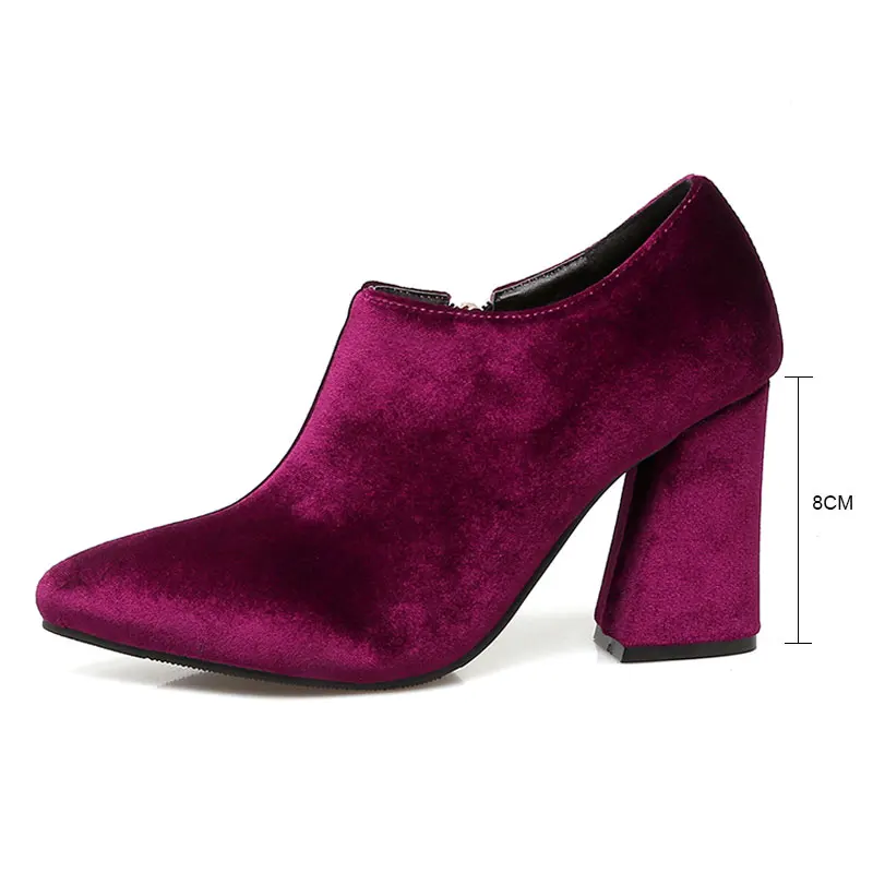 Туфли лодочки вечерние молнии искусственная замша заостренный носок высокий