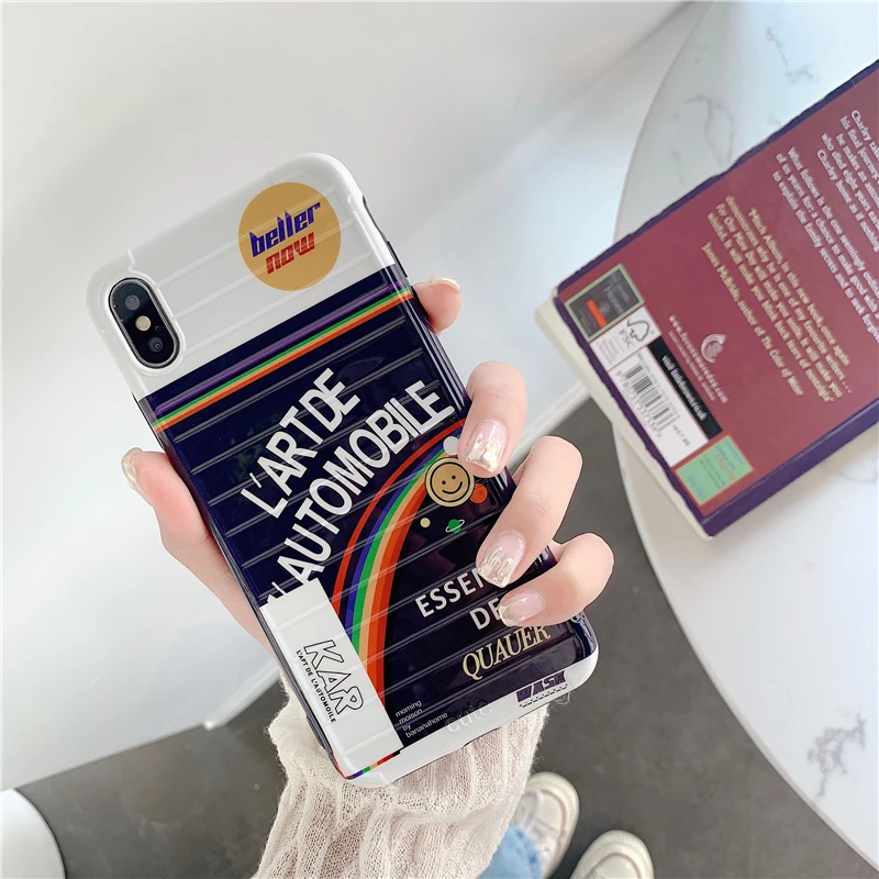 Милый чехол для мобильного телефона с радужным смайликом Apple iPhone 6 6s 7 8 Plus X защитой