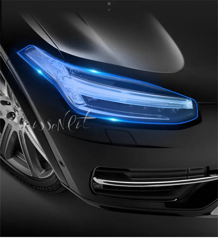Для Volvo S60 XC90 XC60 V90 аксессуары головной светильник защитная пленка Цвет черный дымчатый матовый светильник головной светильник пленки углеродное волокно автомобильные наклейки