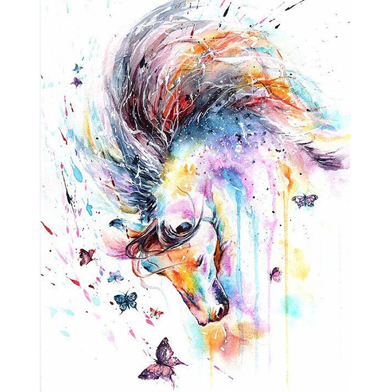 5d diy diamond painting animal Coloured cross stitch Square Full rhinestone mosaic pictures embroidery horse | Дом и сад