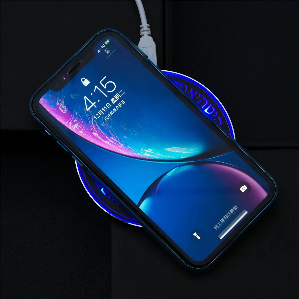 Беспроводное зарядное устройство CARPRIE светящееся Qi для Samsung IPhone беспроводное
