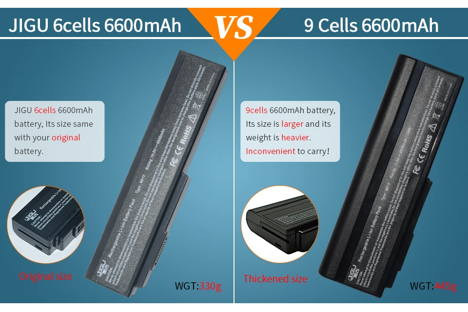 JIGU N53s Аккумулятор для ноутбука ASUS M50 M50s M50VM A32-M50 A32-N61 A33-M50 N61J N61Ja N61jq N61jv N61 N53