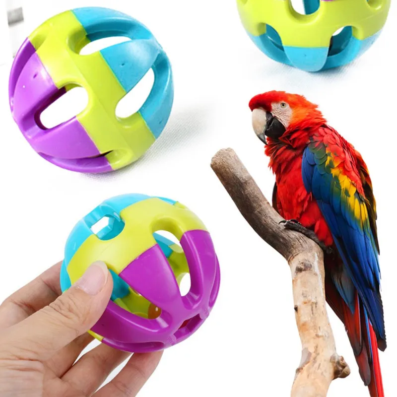 

Pet Bird Parrot Chew Ball Parrot Chasing Toys With Bell Parakeet Bite Chew Toys Pet Bird Ball Toys Accessories Supplies