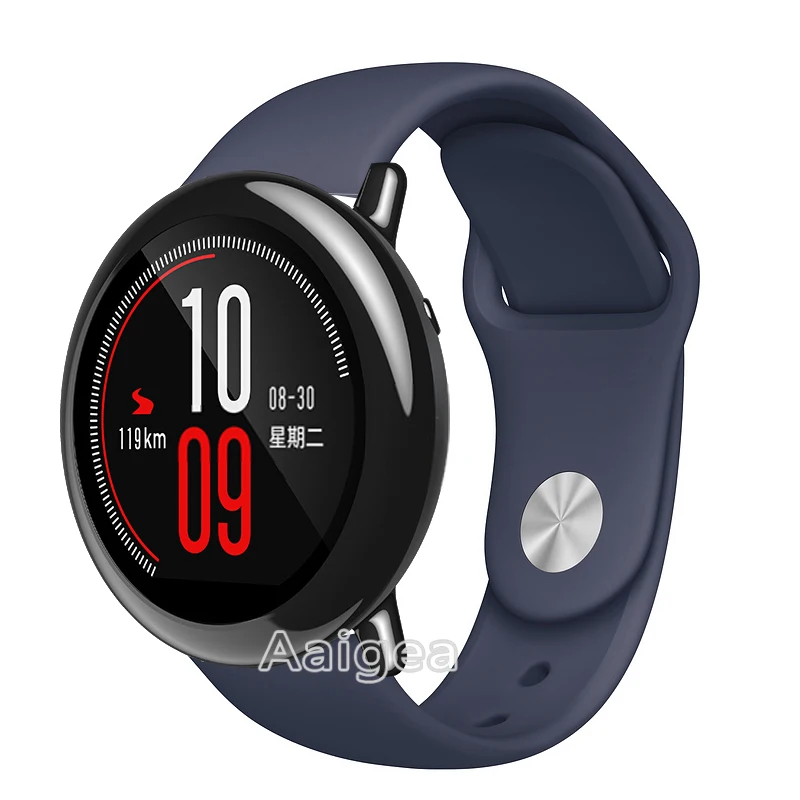 Цветной мягкий силиконовый ремешок для часов для Xiaomi Huami Amazfit Pace, умные часы, спортивный сменный Браслет, ремешок на запястье - Цвет ремешка: Navy blue