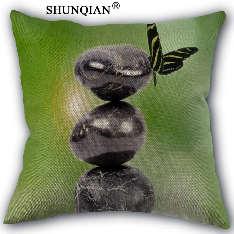 Pillowcase Zen Stone Подушки Детские случае пользовательские хлопок лен Площадь декоративные Наволочки чехол на молнии 45x45 см одна сторона - Цвет: Pillowcase