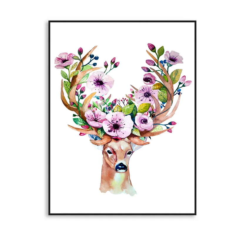 Новый Ретро-постер с изображением головы оленя черепа пера Ловец снов A4