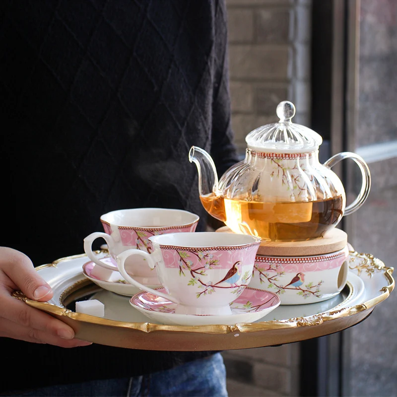 

Robin coffee cups and saucers european-style coffee cup suit bone porcelain teapot afternoon tea cups