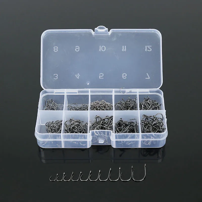 1 коробка 500 шт. Размеры 3 # 12 с высоким содержанием углерода Сталь рыболовный