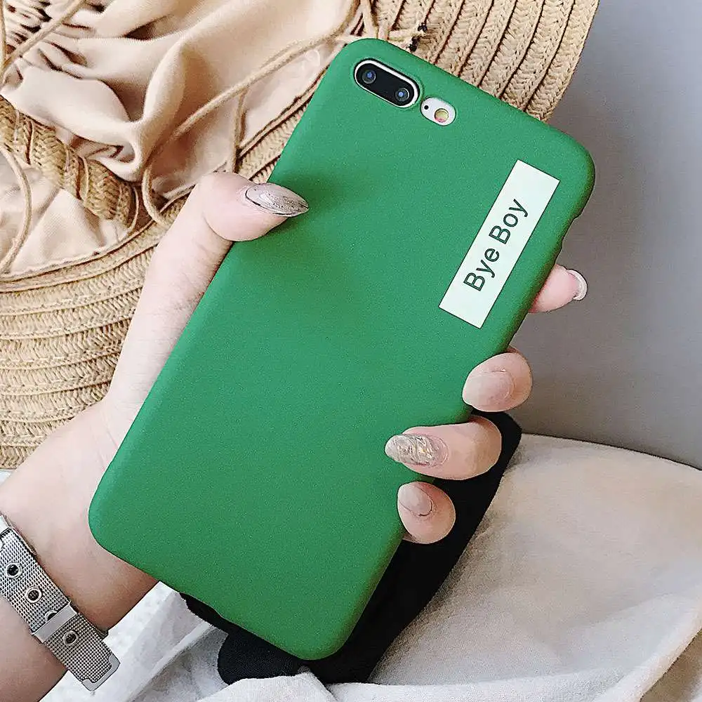 KISSCASE Plain Soft TPU Phone Case For iPhone 7 Plus X XS MAX XR Candy Color Back Cover 8 6 6S Letter Cases |