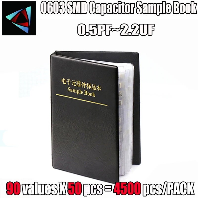 Конденсатор 0603 SMD книга образцов 90valuesX50pcs = 4500 шт. 0 5 пФ ~ 2 мкФ набор различных