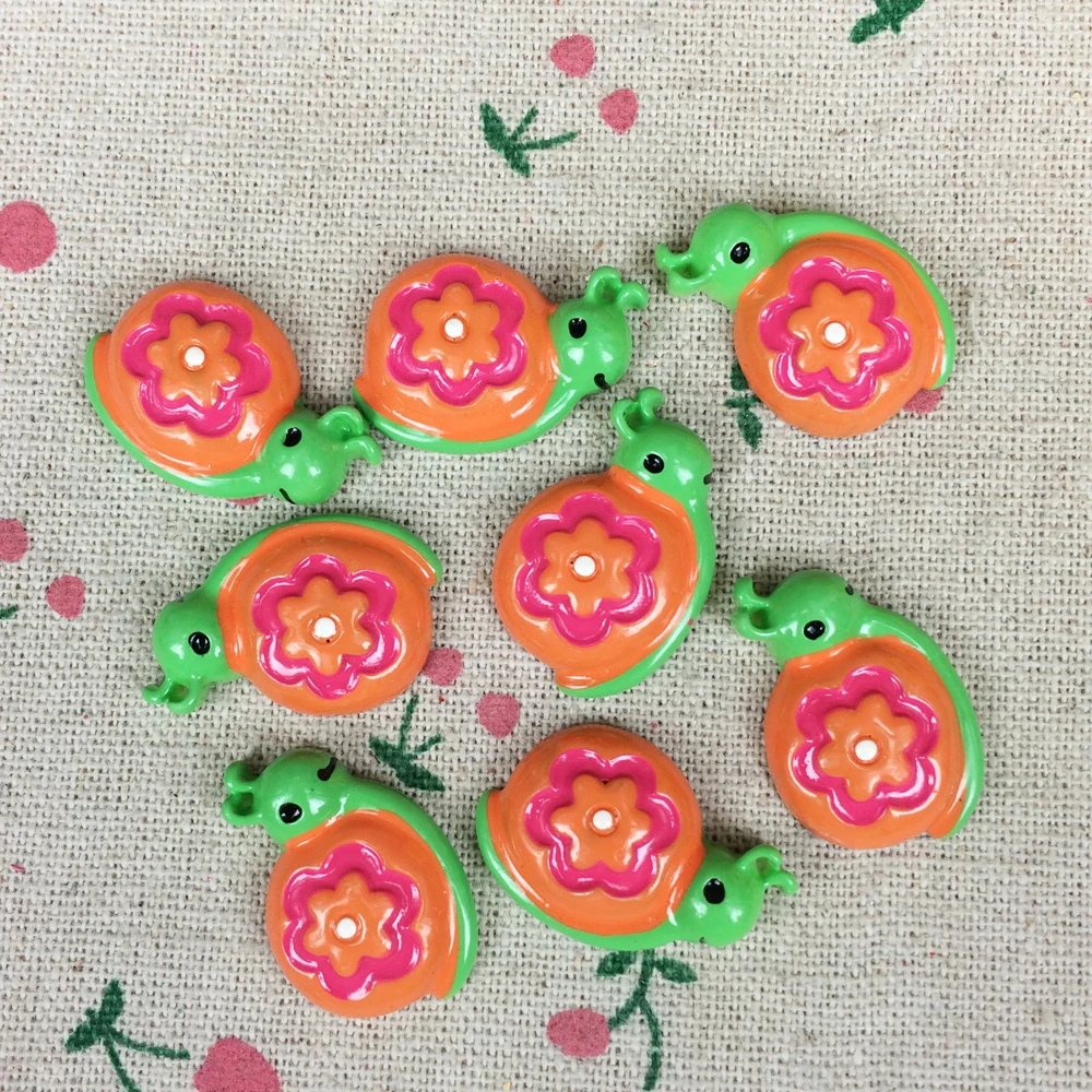 

10 Pieces Flat Back Resin Cabochon Snail Animal DIY Flatback Decorative Craft Scrapbooking Accessories Embellishment:17*27mm