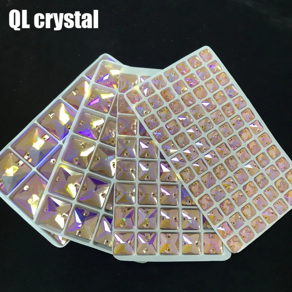 QL квадратные стразы из страз с плоской задней поверхностью для свадебного платья