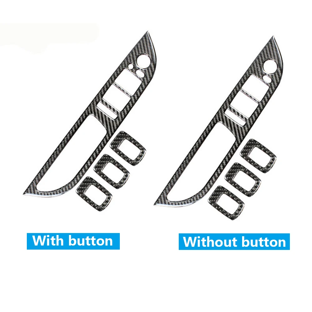 

For BMW E60 5 Series 2006-2010 4PCS Carbon Fiber Car Window Lifter Window Switch Control Panel Frame Decoration Refit Stickers