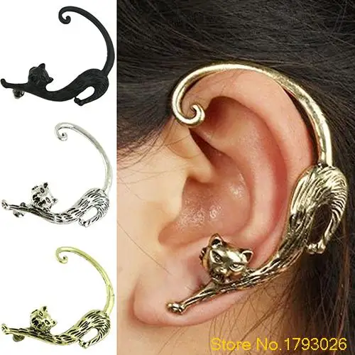 3 цвета Ретро винтажный панк готический медный Кот киска ухо манжеты для женщин