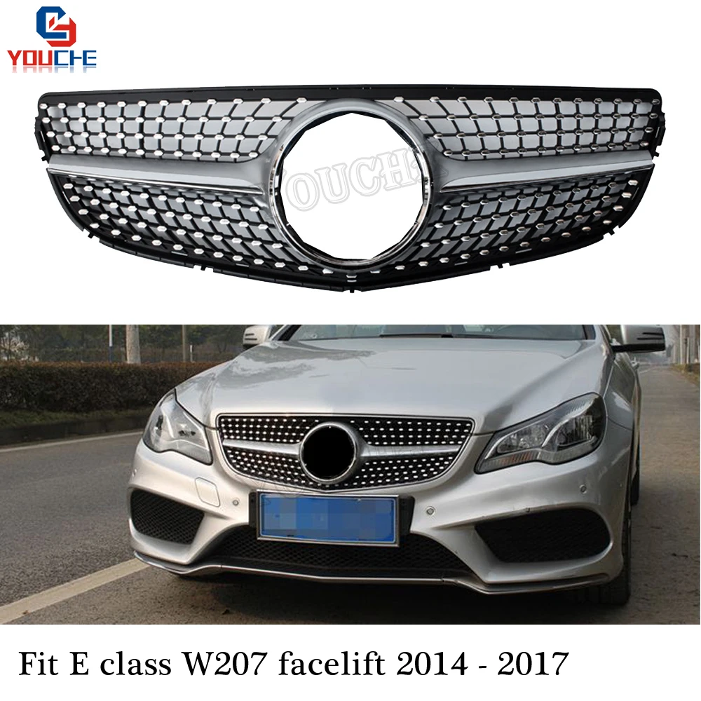 W207 Решетка переднего бампера с бриллиантами для Mercedes E Class 2 door Coupe Cabriolet 2014 2017 E250 E300
