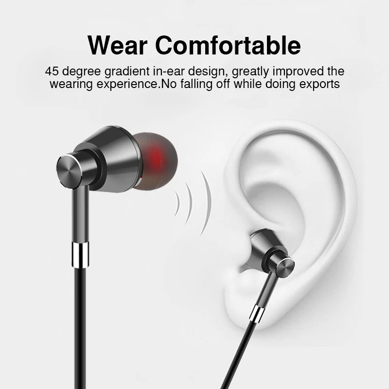 Металл бас стерео Спортивные наушники Bluetooth устойчивое Магнитный динамик