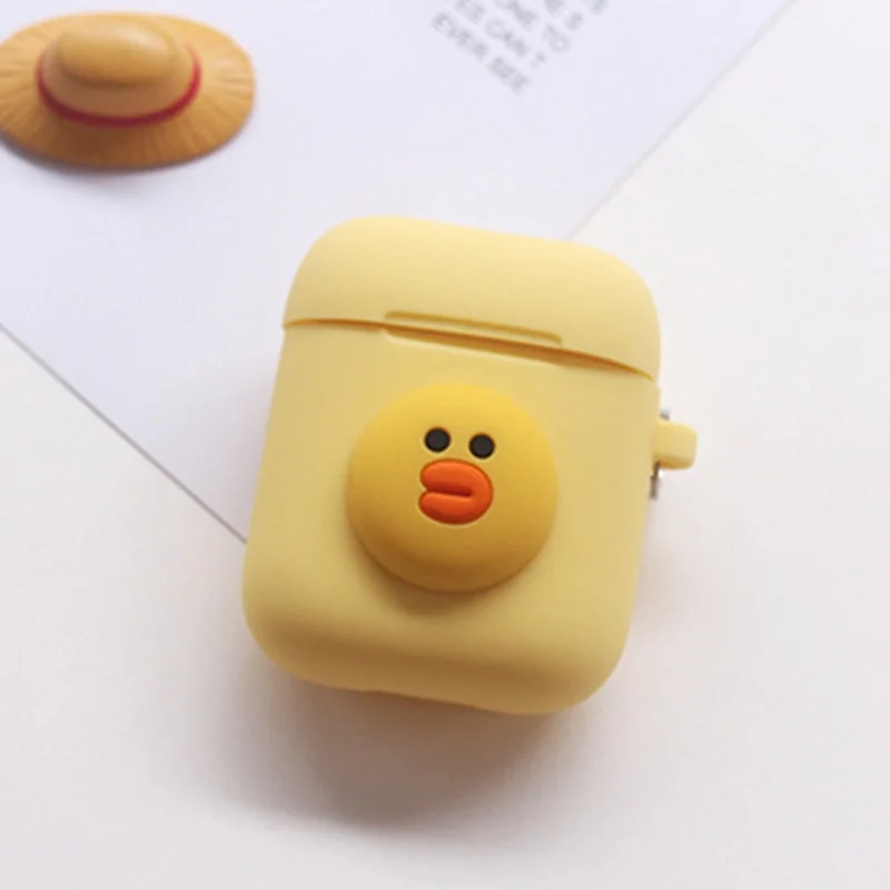 Силиконовый мультяшный чехол airpods с брелоком для apple защитный чехол.|Аксессуары